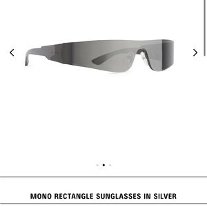 BALENCIAGA MONO RECTANGLE SUNGLASSES IN SILVER